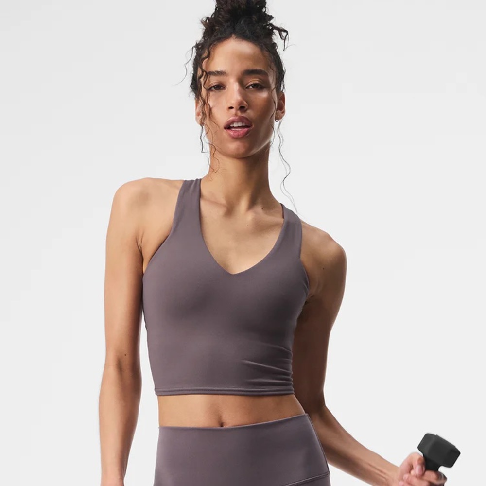 Alo Yoga Airbrush Real Bra Tank | Raisinette | Size Medium